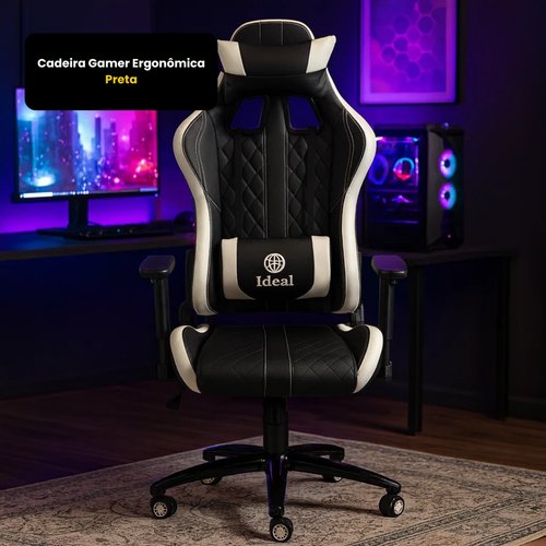 Cadeira Gamer Ergonômica - Preta