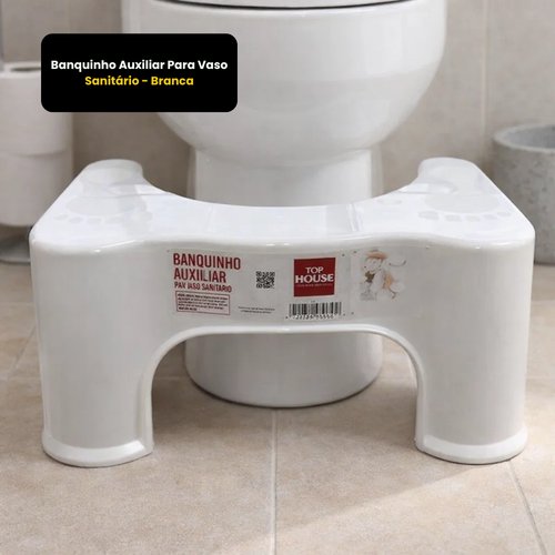 Banquinho Auxiliar Para Vaso Sanitário - Branca