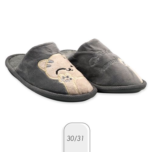 hyb3uc4am1o-lg.jpg Pantufa Gatinho Infantil Cinza Tam. 30/31