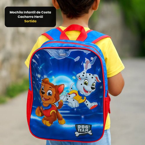 Mochila Infantil de Costa Cachorro Herói - Sortida