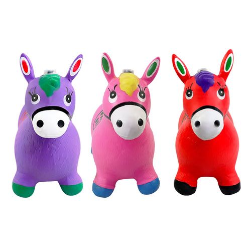 Cavalinho Upa Upa de Borracha Pula Pula Colorido com Sons - Menina