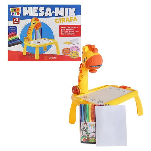 Lousa Mágica Mesinha Com Projetor Girafinha - Amarela