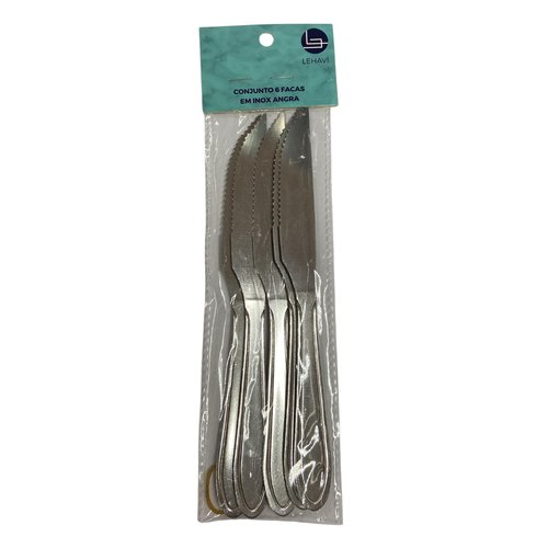 Conjunto Com 6 Facas Em Inox Angra