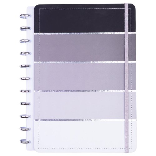 Caderno Listral Preto Disco Reposicionável Capa Dura Disko Médio M