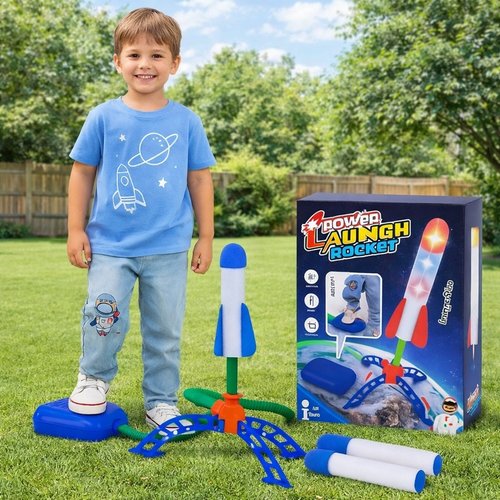 Brinquedo Lançador de Foguete Pedal e Acessórios