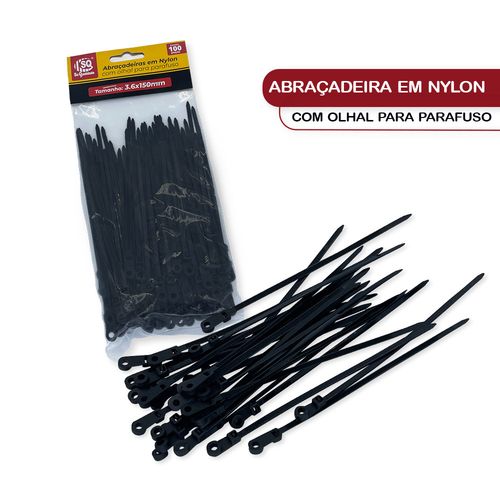 WE DROP - Cinta Plástica Fita Braçadeira Nylon Enforca Gato 3,6x15cm 100 Unidades