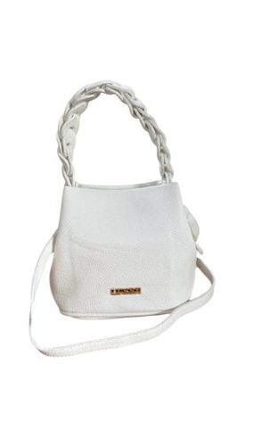 Bolsa Feminina Transversal com Alça Trançada - Branca