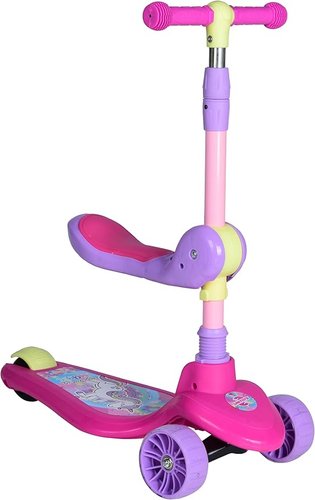 Patinete Infantil com Assento 2 em 1 - Rosa