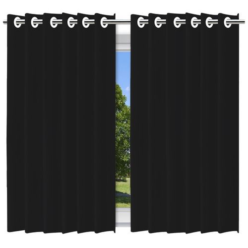 Cortina Blackout com Forro 2 em 1 Voil Preto com ilhos - 280x160cm