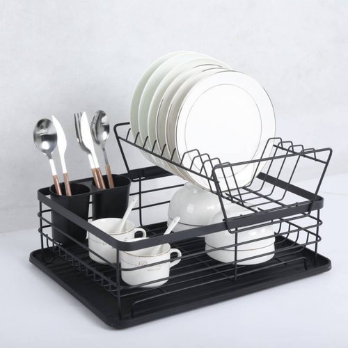 Escorredor de Louças 2 Andares - Preto Fosco