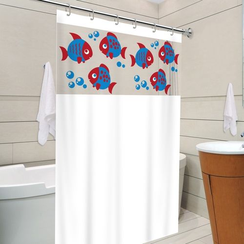 Cortina de Box Branco Visor Aquarios c/ gancho