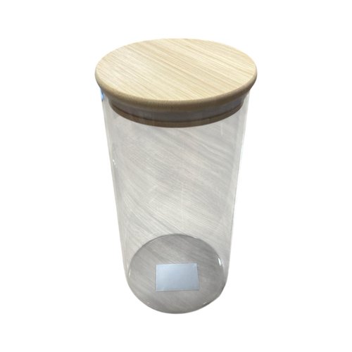 Pote De Vidro Borosilicato Com Tampa De Bambu 1300 Ml