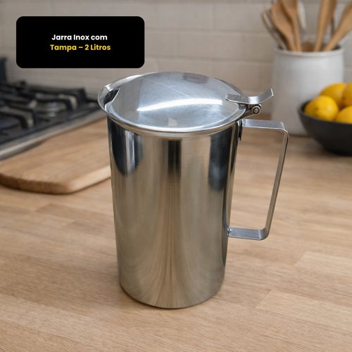 Jarra Inox com Tampa – 2 Litros