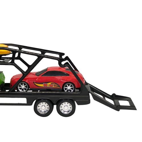 Caminhão Cegonheira Grande Com 3 Carrinhos - Vermelho