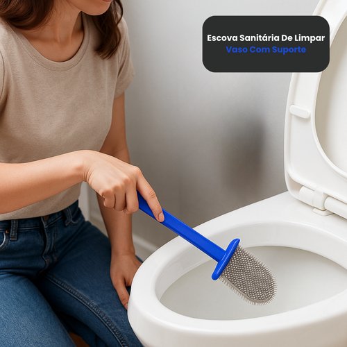 Escova Sanitária De Limpar Vaso Com Suporte