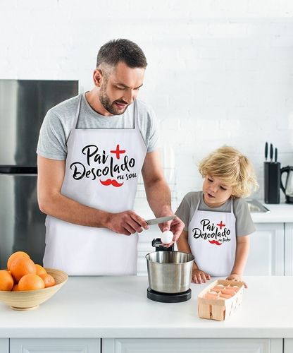 Kit Avental Pai e Filho Descolado Branco