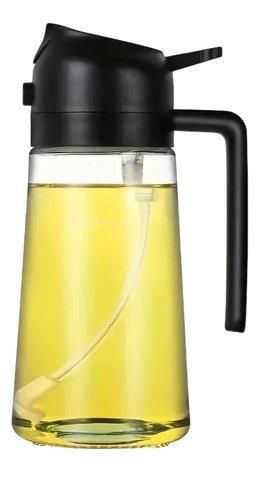 Porta Azeite Vinagre Borrifador Milano Vidro 450ml - Preta