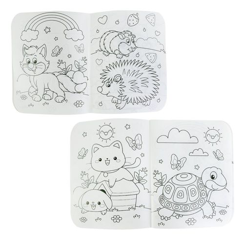 Livro para Colorir Infantil com Caixa de Giz de Cera 6 Unidades - Sortido