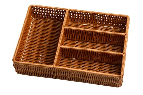 Porta Talher de Cozinha 4 Compartimentos - Marrom Claro