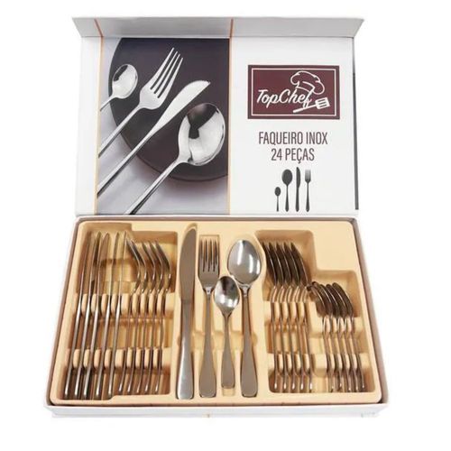 Jogo De Faqueiro 24 Peças - Inox