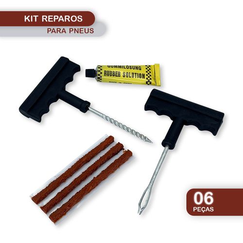WE DROP - Kit Remendo Reparo Pneu Sem Câmara Macarrão Furo Carro Moto