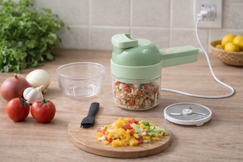 Triturador e Cortador Elétrico Multifuncional 4x1 - Verde