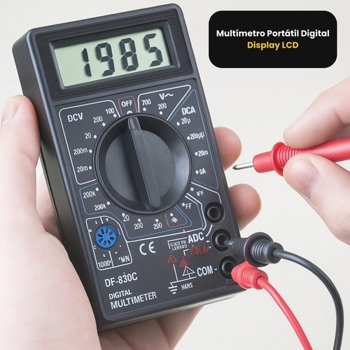 Multímetro Portátil Digital Display Lcd - Preta