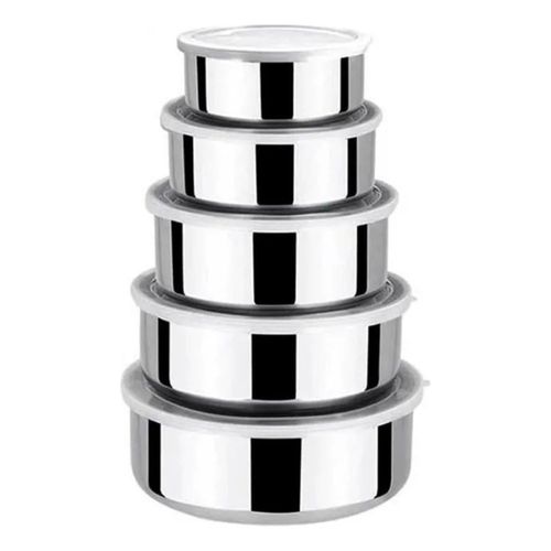 Conjunto 5 Potes Herméticos Bavaria Com Tampa - Inox