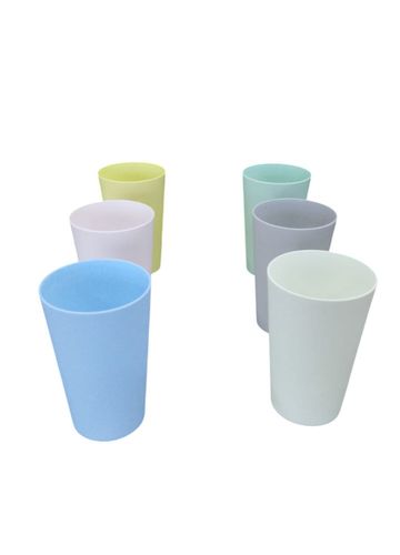 Conjunto 6 Copos Plástico 400ml - Multicolorido