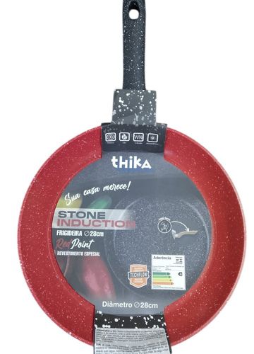 Frigideira Em Alumínio Antiaderente Multifuncional 28cm - Vermelha