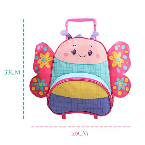 Mochila Infantil Com Rodinhas Borboleta
