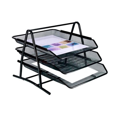 Organizador De Documento Papel A4 3 Suportes Bandejas