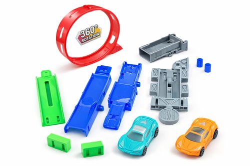 Carrinho Lançador Ejection Truck Com Pista 360 Graus Brinquedo Infantil De Montar