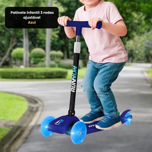 Patinete infantil 3 rodas ajustável - Azul