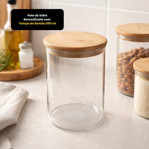 ohb4j226pu-lg.jpg Pote De Vidro Borosilicato Com Tampa De Bambu 950 Ml