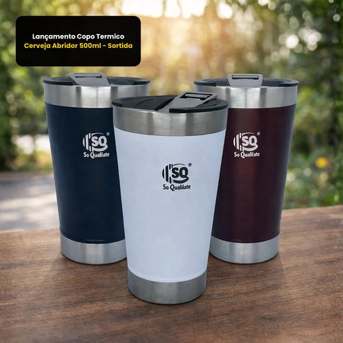 Copo Térmico Cerveja Abridor 500ml - Sortida