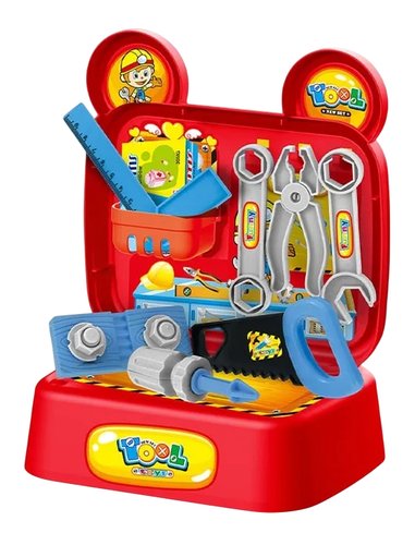 Maleta com Ferramentas de Brinquedo 17 Peças - Vermelha