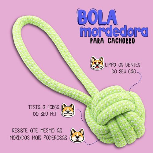 Bola Mordedora de Corda para Cachorro - Azul/Verde SORTIDOS