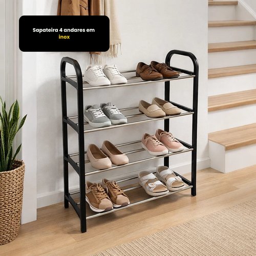 Sapateira 4 andares em inox