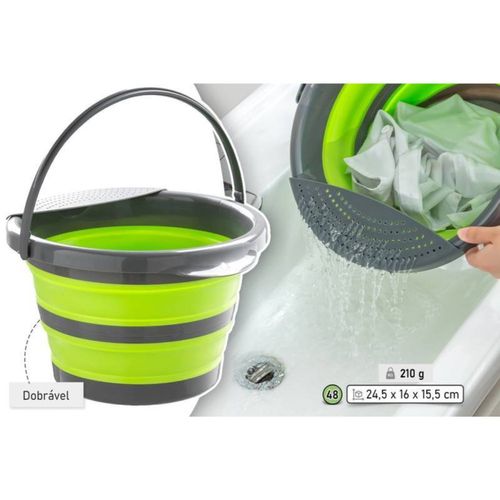 Balde Dobrável Multiuso Redondo 23 Litros - Sortida