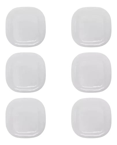 Conjunto de 6 Pratos Raso Quadrados 28cm - Branca