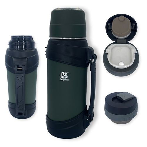 Garrafa Térmica 2,5 Litros Grande Camping Conserva 24 Horas - Verde