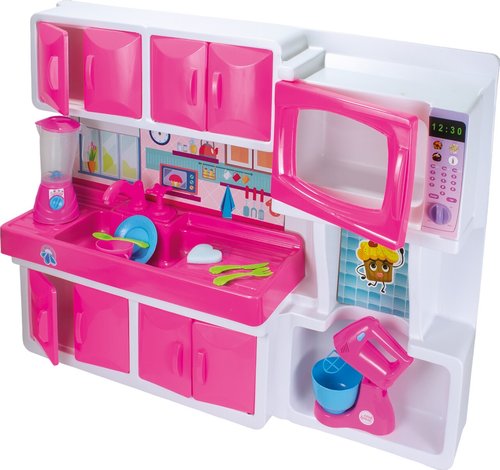 Cozinha Infantil Com Pia E Armário - Rosa
