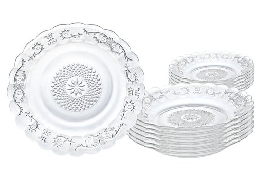 Conjunto 4 Unidades Prato Fundo Vidro Transparente