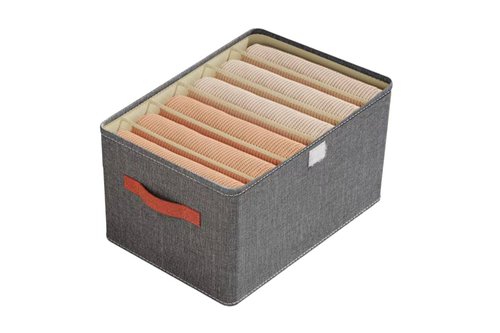 Caixa Organizadora Dobrável com 6 Divisórias - Cinza