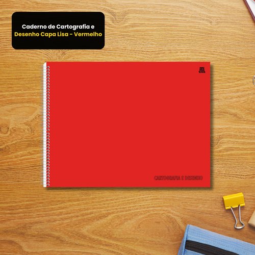 Caderno de Cartografia e Desenho Capa Lisa - Vermelho