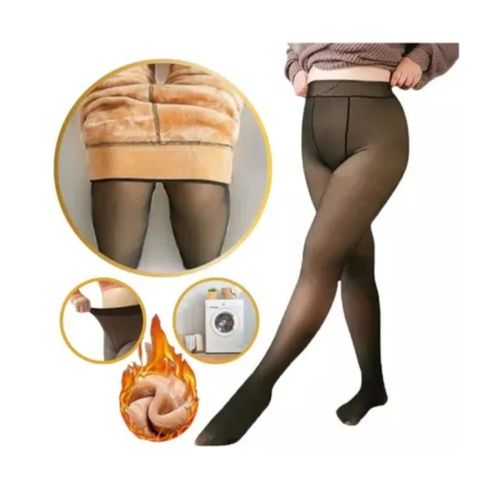 Calça Térmica Translúcida Aveludada Tamanho 32x99cm - Preta