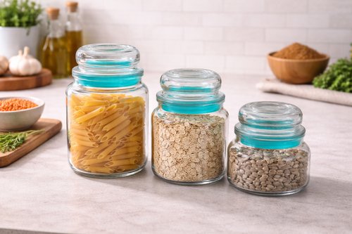 Conjunto 3 Potes Herméticos De Vidro - Sortida