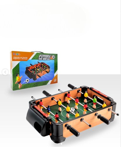 Jogo Futebol Mesa Infantil Pebolim Madeira Portátil