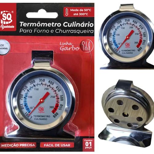 Termômetro Analógico Forno Alta Qualidade Inox 300º Com Base